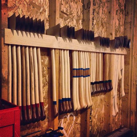 The New Axe Rack In Our Shop Custom Axes And Projects Pinterest