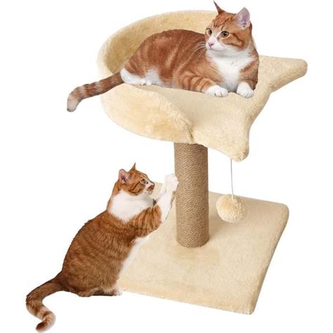 Arbre À Chat Avec Plateforme En Peluche Colonne À Gratter Avec Sisal