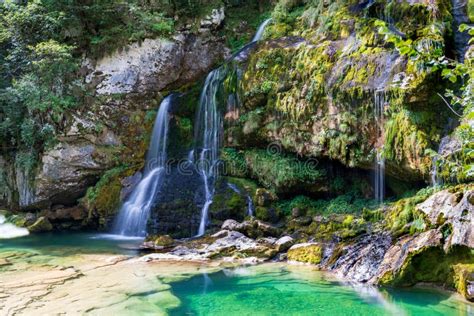 Long Exposure Slap Virje Waterfall In Bovec Stock Photo Image Of Slap