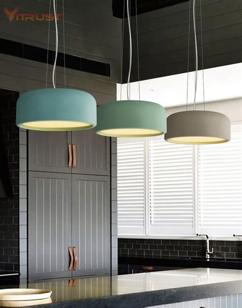 Colorful Macaron Pendant Light Fixture Modern Design Aluminium Shade