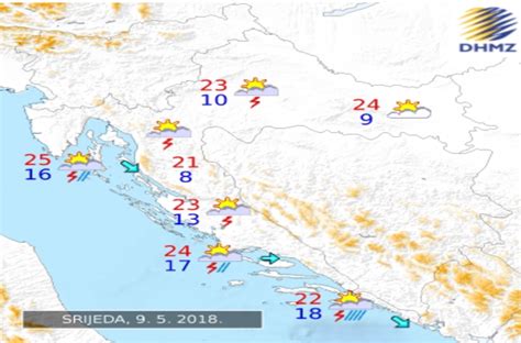 Dhmz Danas Ve Inom Sun Ano I Toplo Na Jadranu Mogu A Ki A I Pljuskovi