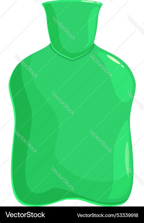 Green Rubber Hot Water Bottle Relieving Pain Vector Image