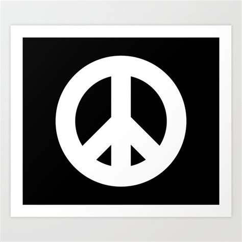 Big Black and White Peace Symbol Art Print by annaleeblysse | Society6