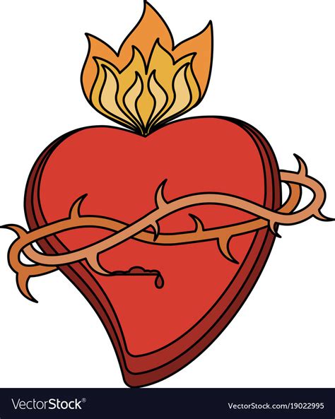 Sacred Heart Catholic Symbol Royalty Free Vector Image