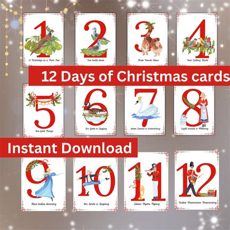 12 Days of Christmas Cards, Holiday Greeting Cards, Twelve Days of ...