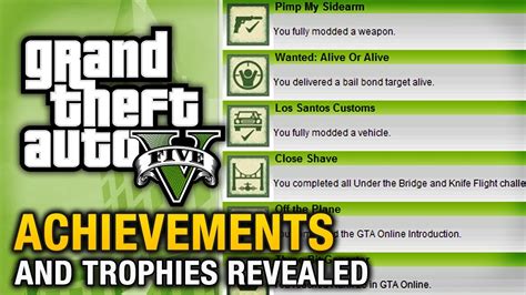 Gta 5 Achievements And Trophies Revealed Youtube