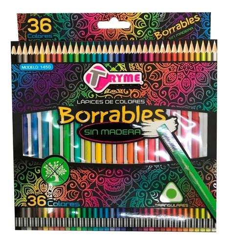 Lapices Colores Borrables Tryme Sin Madera Caja C Piezas Mercadolibre