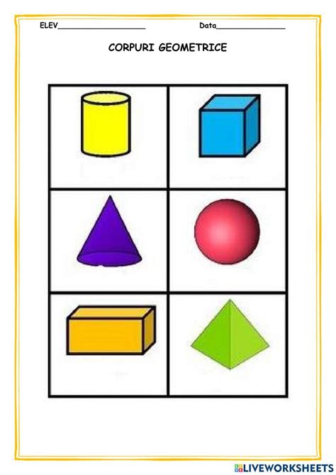 Corpuri Geometrice Online Exercise Live Worksheets