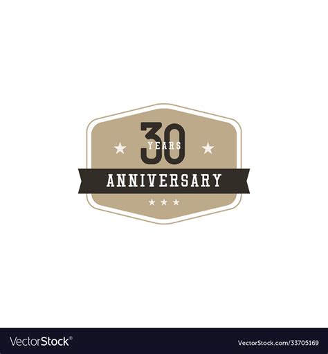 30 Years Anniversary Celebration Template Design Vector Image