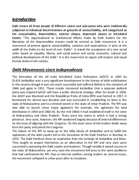 (PDF) Dalit Movements in India