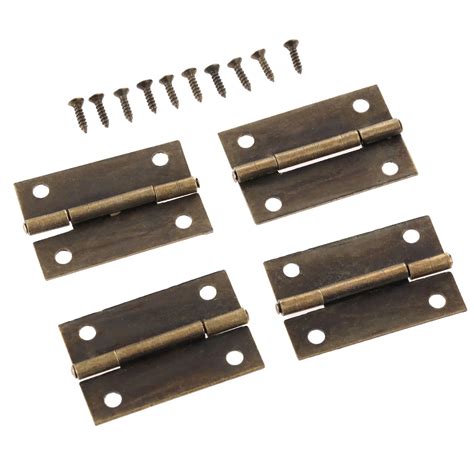 4Pcs Antique Bronze Furniture Hinges Jewelry Box Cabinet Drawer Door