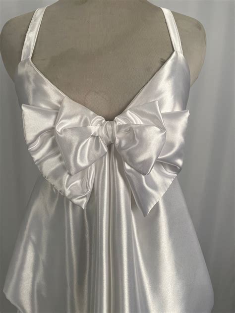White Satin Bow Wedding Dress - Etsy