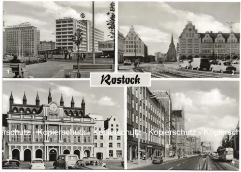 POSTKARTE AK Rostock Ernst Thälmann Platz Rathaus Langestraße