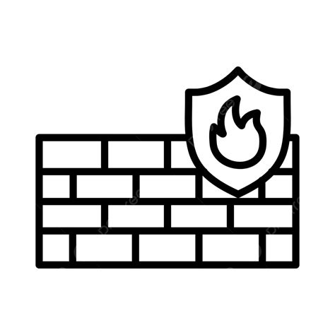 Firewall Line Icon Vector Antivirus Firewall Protection PNG And