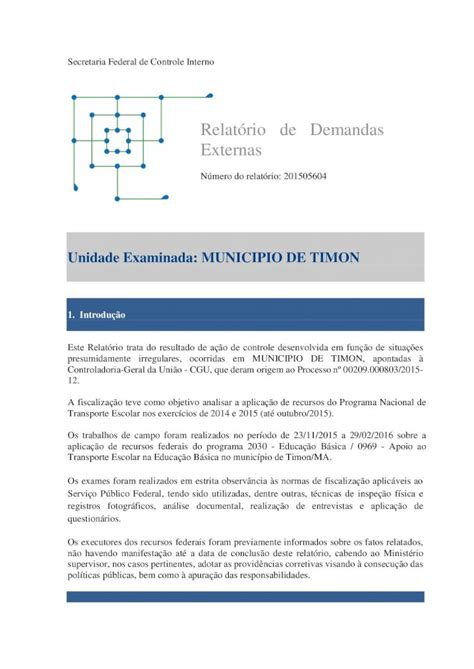 Pdf Relatório De Demandas Externas Br