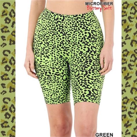 Shorts Green Leopard Print Biker Short Poshmark