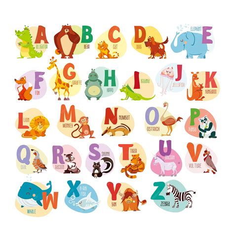 Premium Vector | Animal cartoon letter font design vector