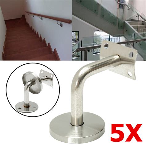 5pcs Stainless Steel Handrail Brackets Stair Guard Rail Wall Mount ...