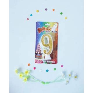 Jual Lilin Biola Besar Glitter Emas Angka Birthday Candle Shopee