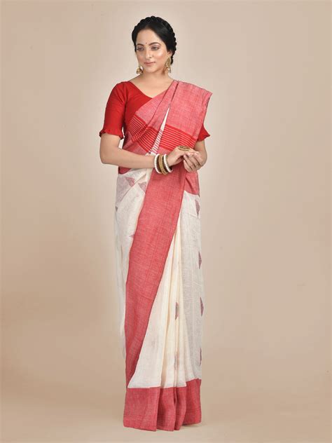 Solid Pure Linen Saree