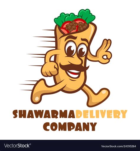 Cartoon character shawarma logo Royalty Free Vector Image