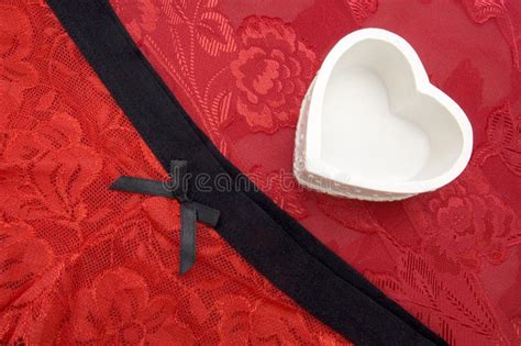 Valentine Day Red Lingerie And Heart Stock Image Image Of Love Woman 48606151