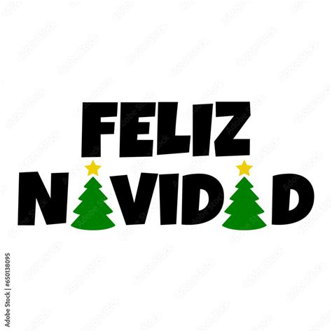 Tiempo de Navidad Logo con texto manuscrito Feliz Navidad en español