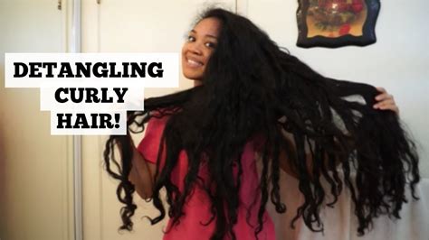 How To Detangle Long Curly Hair My Detangle Routine Youtube