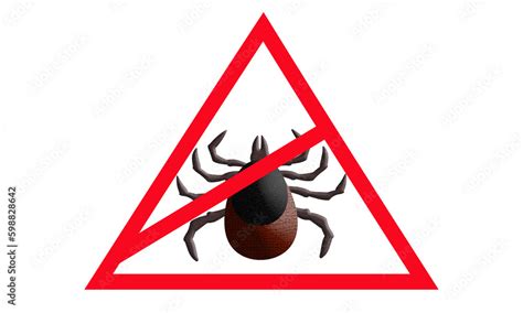 Tick Parasite Icon Warning Crossed Out Sign About Parasites Human