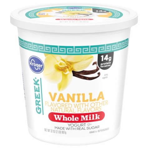 Kroger® Vanilla Whole Milk Greek Yogurt Tub 32 Oz Kroger