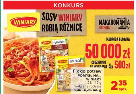 Spaghetti carbonara Winiary pomysł na makaron cena promocje