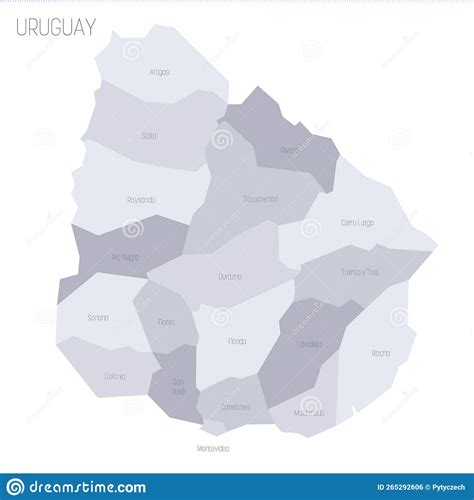 Uruguay Political Map of Administrative Divisions Stock Vector - Illustration of world ...