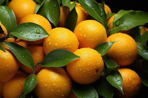 Fondo Naranja Fresco Mandarinas Frescas Con Hojas Fotograf A De