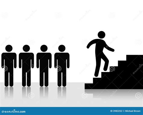 People Achieve Climb Up Stairs Stock Vector - Illustration of outline, clipart: 3983252