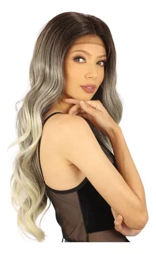 Peruca Lace Front Wig Ondualda Loira Fibra Bio orgânica