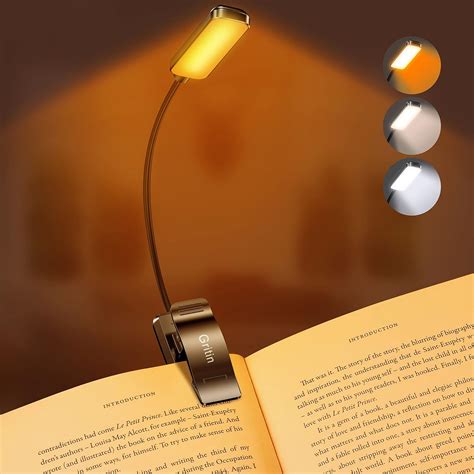 Gritin Lampe De Lecture Rechargeable Liseuse Lampe Clip Led