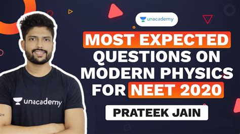 Most Expected Questions On Modern Physics NEET 2020 Prateek Jain