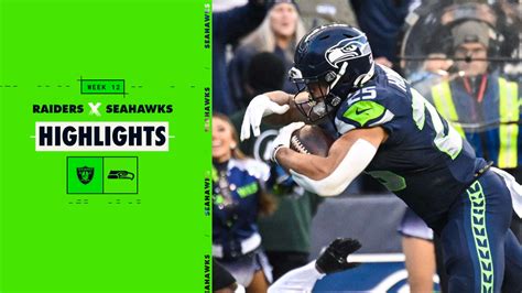 2022 Week 12 Seahawks Vs Raiders Travis Homer Takes In 18 Yard Reception For Td Highlight