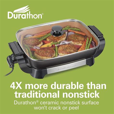 Hamilton Beach Durathon Ceramic Electric Skillet With Removable 12x15