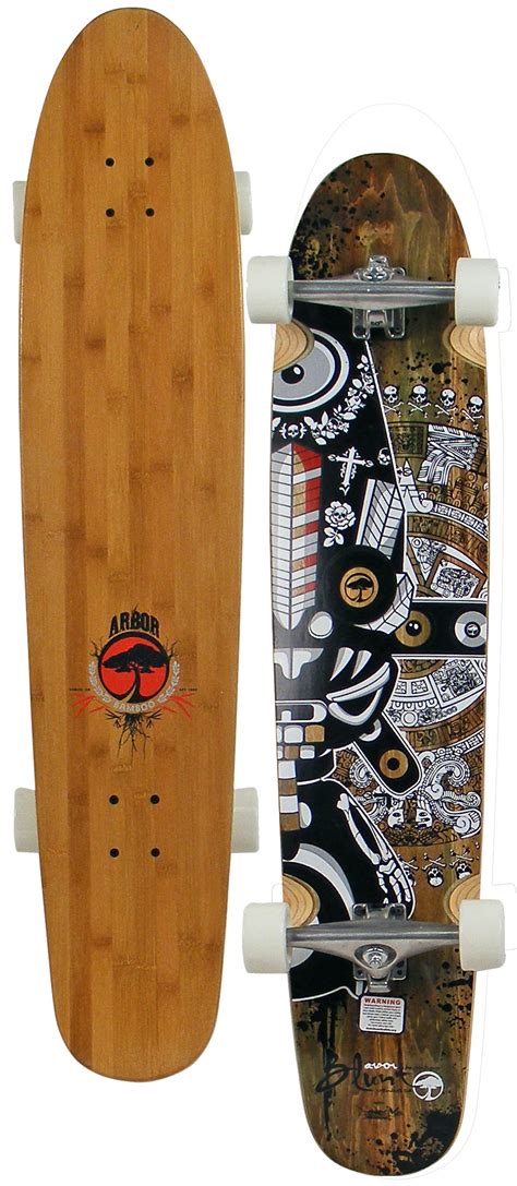 Arbor Blunt Bamboo Longboard Skateboard - White