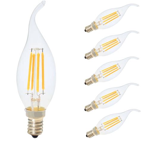 5er E14 Led Bulb Candle Shape Replaces 30w Light Bulb 4w C35 300lm Warm