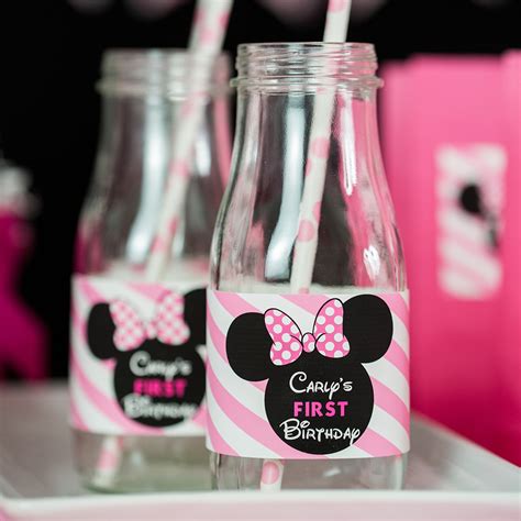 Minnie Mouse Water Bottle Labels Template