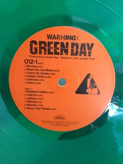 GREEN DAY WARNING Album RARE green vinyl 2000 Record LP with all ...