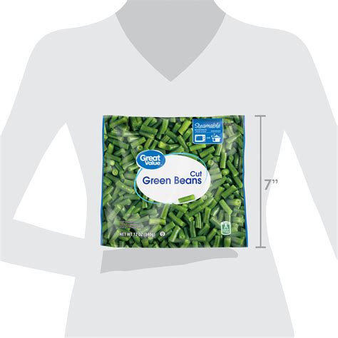 Great Value Frozen Cut Green Beans 12 Oz Steamable Bag