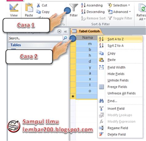 Moch Adi Abdurrahman Cara Mengurutkan Data Di Ms Access