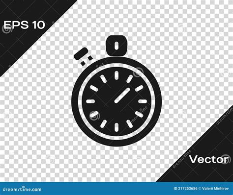 Schwarzes Stoppuhr Symbol Isoliert Auf Transparentem Hintergrund