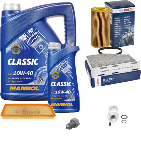 BOSCH KIT DE Inspection Set 6L Mannol Classic 10W 40 Pour Seat Leon 2 0