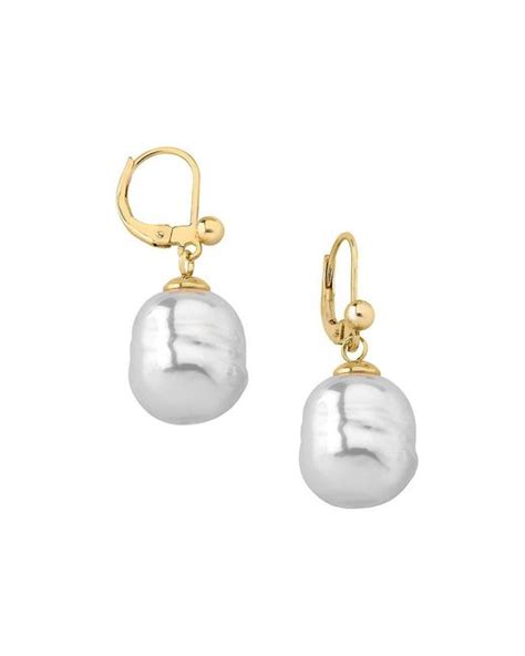 Majorica Ágora 18k Gold Plated And Lab Grown Baroque Pearl Drop Earrings