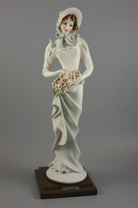 Giuseppe Armani Figurine Lady With Basket Of Flowers