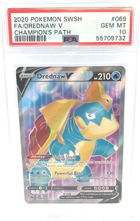 Drednaw V 069 073 Full Art Graded Pokemon Card PSA 10 Gem Mint